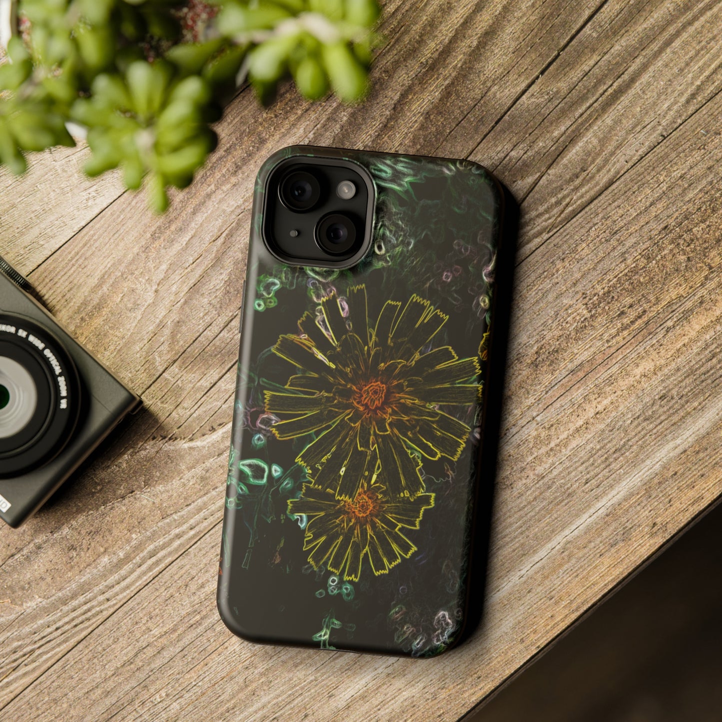 Electric Flowers iphone 15,  for standard, Pro & Plus models.