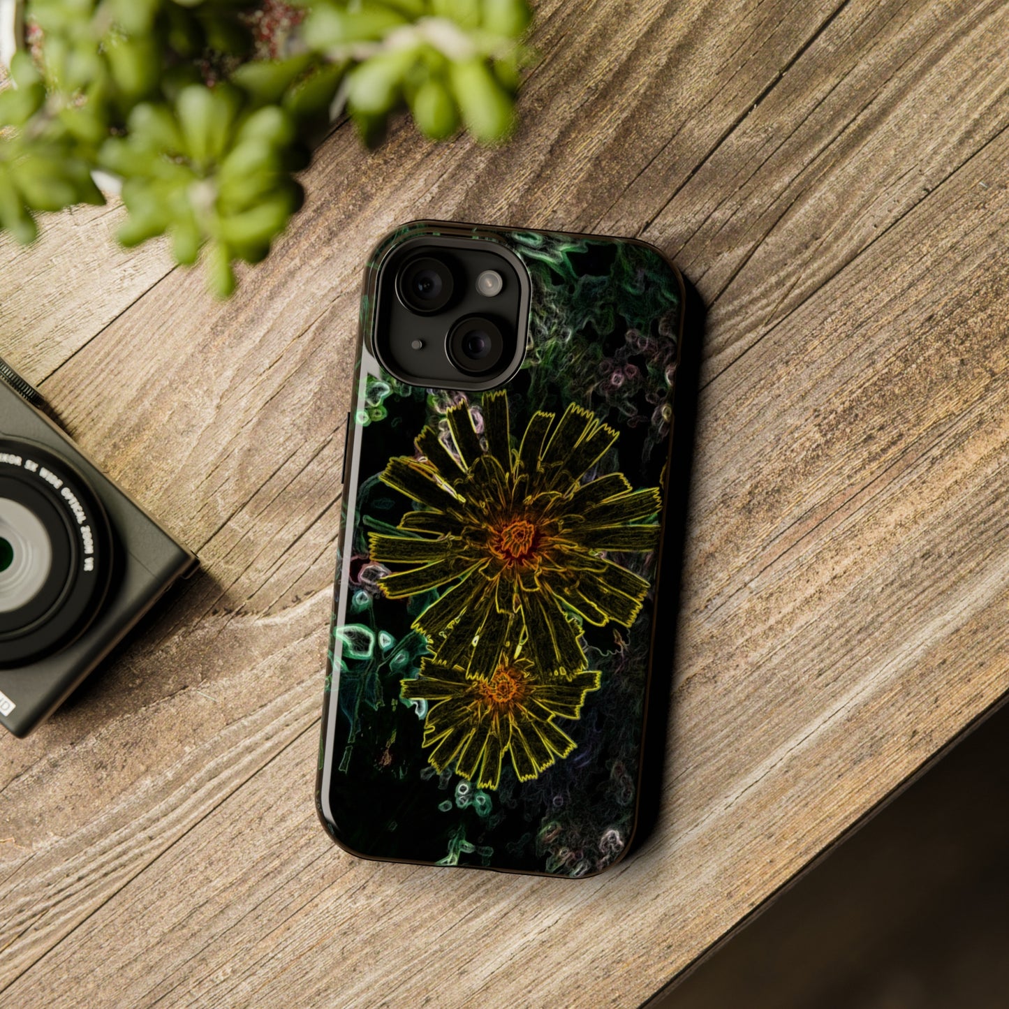 Electric Flowers iphone 15,  for standard, Pro & Plus models.