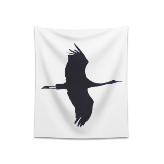 Sandhill Crane Wall Tapestry Black & White, Multiple Sizes