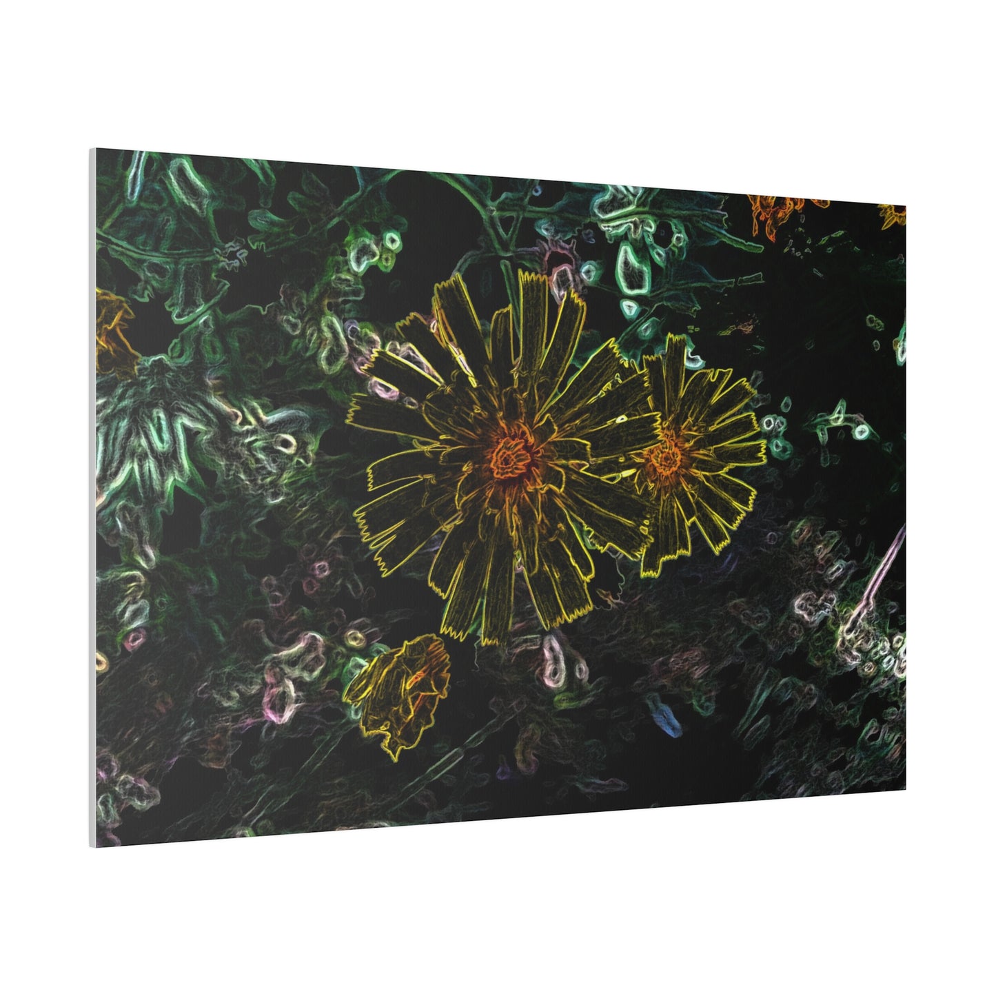 Electric Flowers Matte Stretched Canvas Art