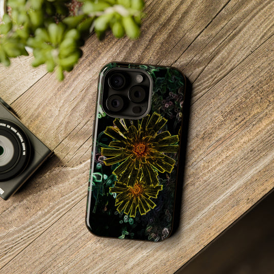 Electric Flowers iphone 15,  for standard, Pro & Plus models.