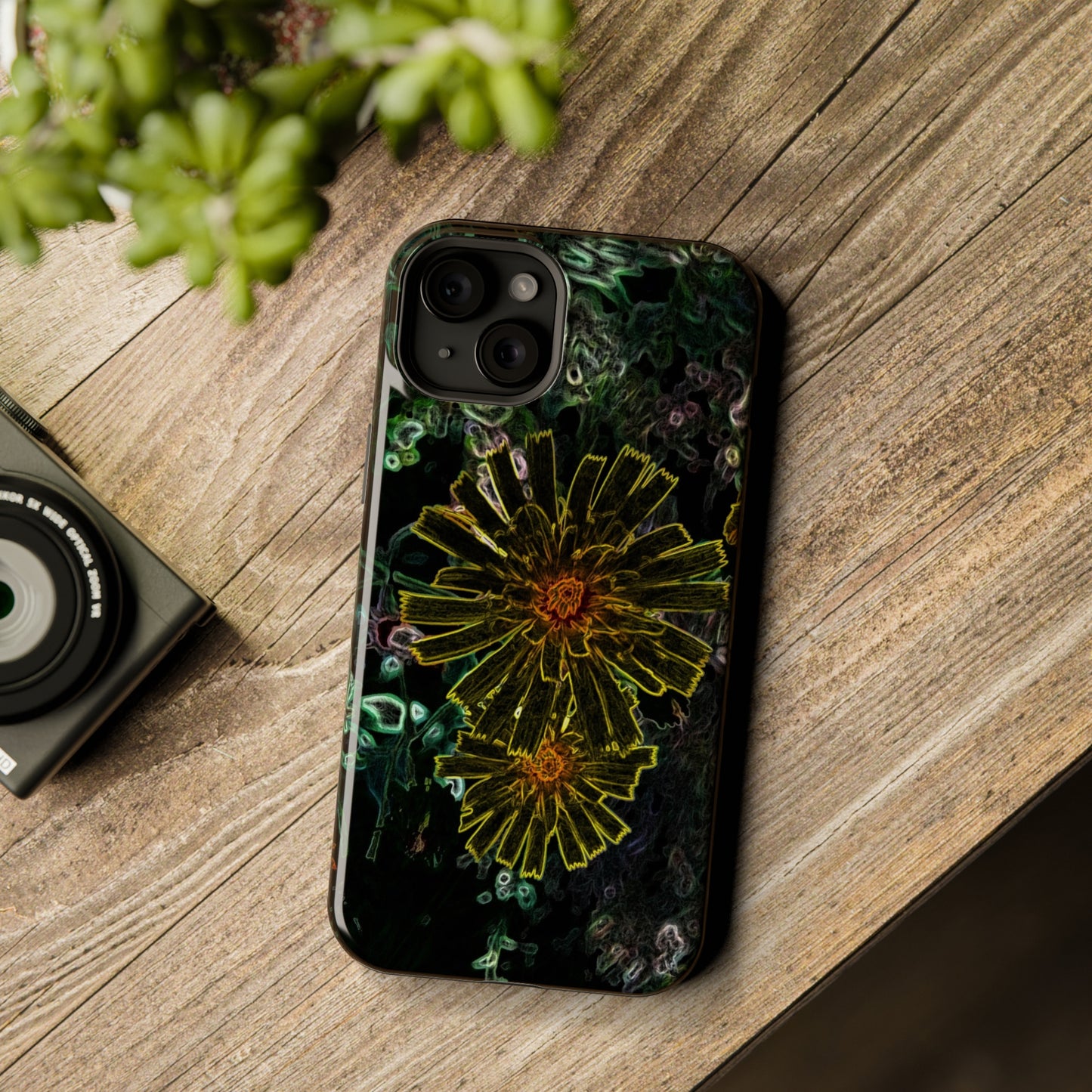 Electric Flowers iphone 15,  for standard, Pro & Plus models.