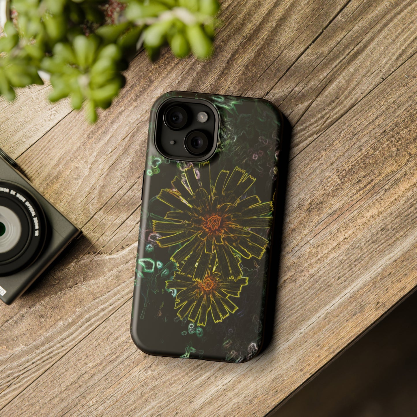 Electric Flowers iphone 15,  for standard, Pro & Plus models.