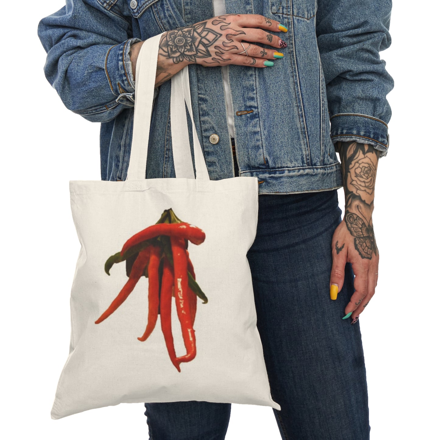 Chili Pepper/Sunflower Tote Bag 100% Organic Cotton